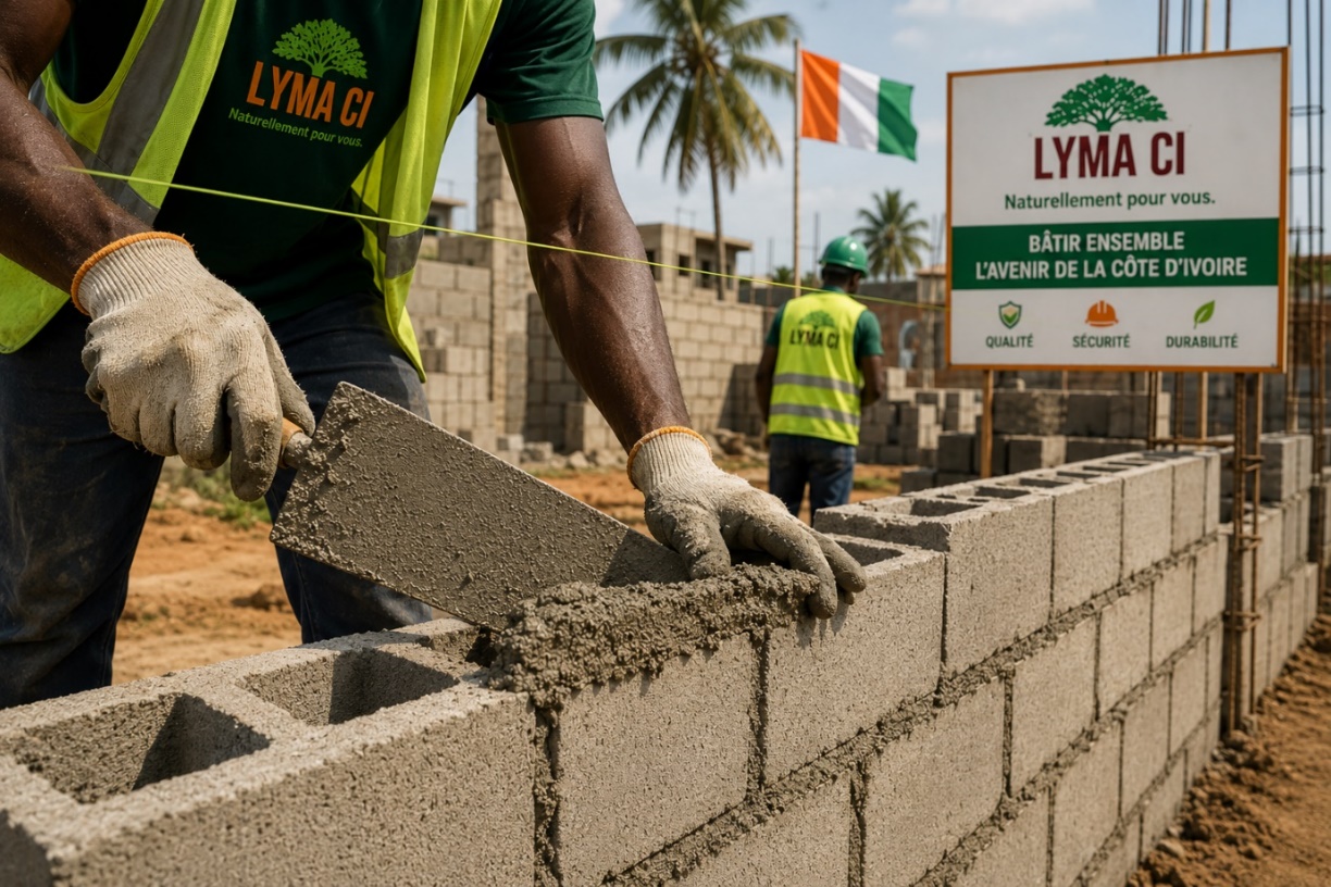 Travaux de construction réalisés sur un chantier
